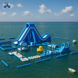 สวนน้ำเป่าลมลอยน้ำได้สำหรับเล่นกีฬาทางน้ำในทะเลและทะเลสาบขนาด0.9มม. - Product Image 1