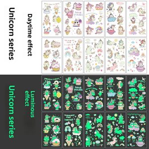 Pegatina de <span class=keywords><strong>tatuaje</strong></span> impermeable temporal de dibujos animados luminosos personalizados diseño de papel no tóxico pegatina luminosa pegatina de <span class=keywords><strong>tatuaje</strong></span> para chico - Product Image 6