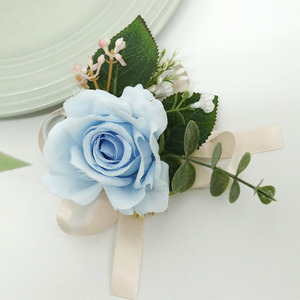 Oggetti artificiali per decorazione da sposa da polso corpetto fiori da polso fiore rosa perla Boutonniere regalo per il ballo di fine anno - Product Image 5