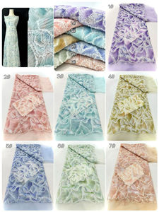 Лидер продаж, блестки, бисер, вышивка, свадебное платье, кружевная ткань, блестки, бисер, сетчатая вышивка - Product Image 6