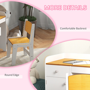 Escritorio Infantil con Silla Ergonómica, Juego de Mesa de Escritura para Niños, <span class=keywords><strong>Muebles</strong></span> de Estudio de Madera Resistentes para Dormitorio o Sala de Estudio - Product Image 6
