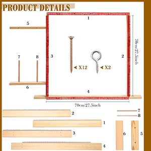 Cadre <span class=keywords><strong>à</strong></span> tufter en <span class=keywords><strong>bois</strong></span>, grand cadre pour la fabrication de tapis et de tapisseries, compatible avec le pistolet de découpe de tapis électrique - Product Image 2