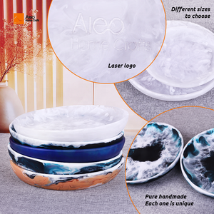 ชุดชามสลัดและจานสำหรับบ้านโรงแรมร้านอาหารถาดเสิร์ฟทำจากเรซินขัดเงามากทำมือปรับแต่งได้ทันสมัย - Product Image 2