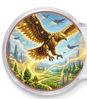 Pièce de monnaie personnalisée Souveraine, inspirée du monocoque, avec élément ailé, 40 mm, en argent massif 999