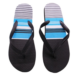 รองเท้าแตะลำลองผู้ชาย Nicecin สกรีนโลโก้ได้ ลายทางสีฟ้าขาว รองเท้าแตะแบบหนีบ พื้นยาง PE นุ่ม สวมใส่สบาย เหมาะสำหรับชายหาด - Product Image 2
