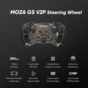 Moza Racing Gs V2p Sim Steering Wheel 300mm Rim Programmable Rgb Mechanical Buttons Aluminum Quick Release <b>Pc</b> Gs V2p Gt Welcome - Product Image 3