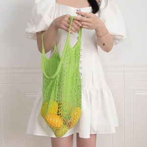 Sacs à cordes en coton écologique Organisateur d'épicerie en maille lavable réutilisable Produire des sacs en filet de coton pour le développement durable - Product Image 3