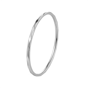 Minimalist Jewelry 18k Gold Plated Diamond Pattern Hoop Finger <b>Ring</b> - Product Image 4