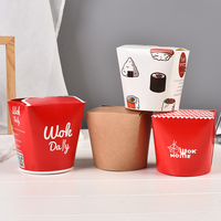 Nudelbox Dönerbox Kebab-Papierbox Individueller Logo-Druck Biologisch Abbaubar 14oz 16oz 26oz 32oz