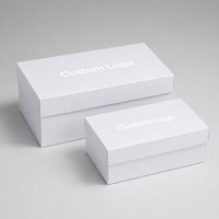 Boîte à chaussures haut de gamme avec couvercle et base blancs, logo personnalisé, emballage pour magasin, taille personnalisée, vente en gros, fabricant OEM ODM