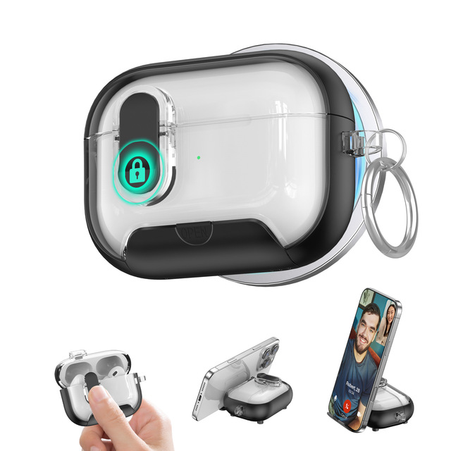The New Pro3 Stand Magnetic for AirpodsPro2 Protective case Is Suitable  the Transparent for Airpods4 case  for Apple Earphones