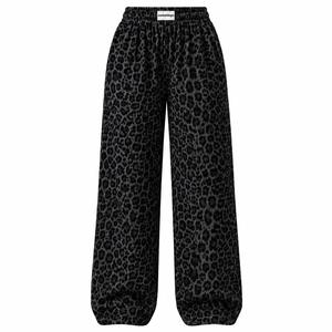 <span class=keywords><strong>Pantaloni</strong></span> Larghi Stampati Personalizzati da Donna a Vita Alta, Casual e Comodi, con Stampa Leopardata, a Quadri, Zebra, per Halloween, Stile Streetwear - Product Image 4