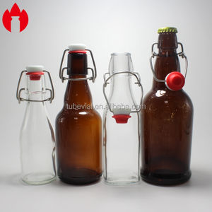 अनुकूलित एम्बर ग्लास की बोतल खाली बीयर पेय शराब की बोतल स्टॉपर के साथ शीशी पैकेजिंग - Product Image 6
