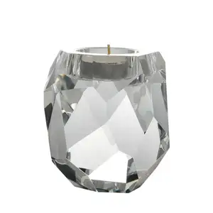 Cut Out Decoration Clear Candle Holder Crystal Candlesticks