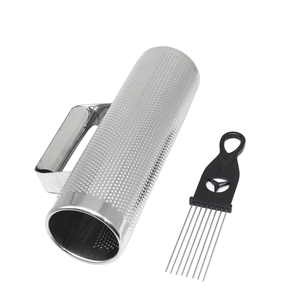 Juego de raspadores para guiro de 10 pulgadas de largo, cilindro hueco de acero inoxidable con mango lateral para percusionistas latinos - Product Image 6