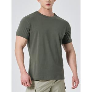A07T New Summer Heavy Cotton Solid Blank Loose Neck T-shirt Short Sleeve Men's Student Couple Casual <b>Cheap</b> Foreign Trade - Product Image 3