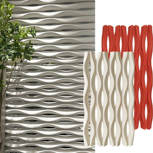 Panneaux muraux en pierre artificielle 3D en PU, style design moderne, en mousse PU ondulée, pour extérieur - Product Image 1