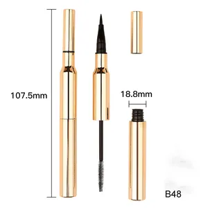 Emballage de stylo eye-liner à double extrémité avec mascara Stylo eyeliner vide Crayon à sourcils populaire avec forme de bouteille de vin