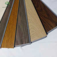LongWell Noyer Chevrons Cliquez Planche de vinyle Revêtement de sol Pierre Plastique Véritable Grain de bois Carreaux de vinyle Revêtement de sol SPC de luxe