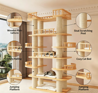 Fabricant d'arbres à chat en bois massif, maison pour chat de luxe de grande taille et structure d'escalade pour la maison