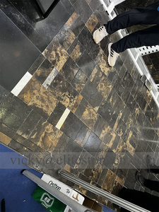 Carreaux de pierre calcaire noire persan naturelle avec veines brunes, ensembles personnalisés, carreaux muraux et de sol pour intérieur - Product Image 5