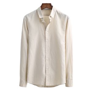 Camicia di cotone di <span class=keywords><strong>lino</strong></span> a manica lunga classica di alta qualità per gli uomini - Product Image 4