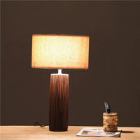 Luminaires de table de chevet en résine, style ancien, texture en bois, pour chambre à coucher, nouvel arrivage de 2020