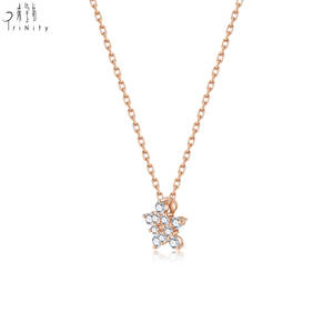 Collar con colgante de diamante natural real de oro sólido de 18 quilates con diseño de estrella, joyería para mujer, muy popular, para uso diario. - Product Image 5