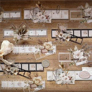 10 feuilles d'autocollants décoratifs en papier auto-adhésifs rectangulaires à motif floral, style bande de film vintage CANDY POETRY, pour le bricolage - Product Image 2