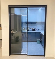 Puerta Corredera de Vidrio de Aluminio Minimalista Directo de Fábrica, Partición Interior Personalizable