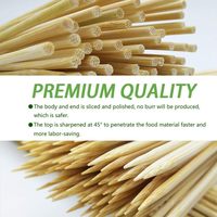 Bâtonnets de bambou naturel poli personnalisé enveloppé d'opp sans bavures brochettes de barbecue en bambou de qualité alimentaire pour griller, Kabob, fruits, apéritif