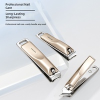 Kit de manucure 5 pièces portable en cuir avec coupe-ongles plats et inclinés, lime à ongles et cure-oreilles pour hommes et femmes, maison et voyage
