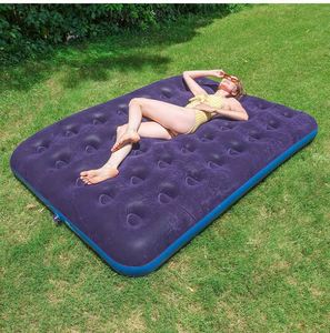 Matelas de camping gonflable confortable, lit d'air moderne pliable et portable avec surface floquée, idéal pour chambre à coucher, école, dortoir - Product Image 2