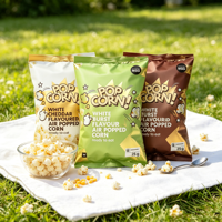 Sacs d'emballage personnalisés imprimés à scellage arrière, faible MOQ, sacs en plastique laminé de qualité alimentaire pour pop-corn et chips