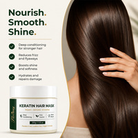 Masque capillaire à la kératine pour usage quotidien, hydrate les cheveux secs, répare les dommages chimiques, adoucit les mèches, vente en gros, étiquette privée, fabricant OEM