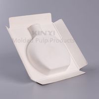Op Maat Bedrukt Gerecycled Milieuvriendelijk Gevormde Pulpbakje Premium Bagasse Pulp Wijnglazen Fles Verpakking Papieren Inzetbakjes