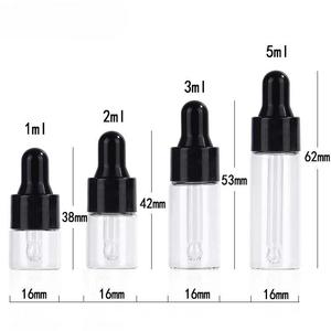 Mini 1ml 2ml 3ml 5ml Amber Essential Oil <strong>Glass</strong> Dropper Bottle Empty Sample <strong>Tester</strong> Perfume Oil <strong>Glass</strong> <strong>Vials</strong> with Pipette - Product Image 1