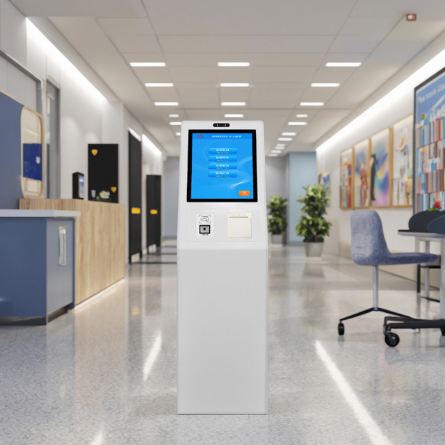 Wintronix YC P03 17 Inch 10 Point Capacitive Touch Screen Floor Mount Ticket Dispenser Kiosk Thermal Printer Queue Management