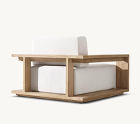 Chaise longue d'extérieur moderne LUXORA en teck - Écologique et résistante aux UV pour jardin, terrasse, hôtel et complexe hôtelier
