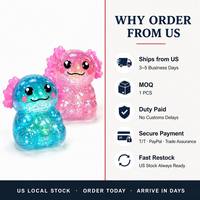 Mainan Sensorik Fidget Lucu Penghilang Stres Southpeak USA Warehouse Squeeze Stretch Glitter Axolotl Squishy Holographic Sequin 4 Warna