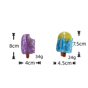 YJL Nouvelle conception Pince à cheveux en acrylique motif fruits d'été et crème glacée, mignonne, dessin animé, sucette glacée, colorée, pour filles - Product Image 2