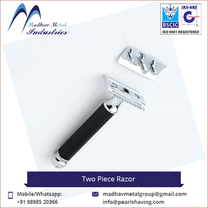 Exportador de Maquinillas de Afeitar de Dos Piezas con Cuchillas de Acero Inoxidable y Mango Metálico para el Afeitado de Barba Masculino a Precio de Mayoreo - Product Image 3