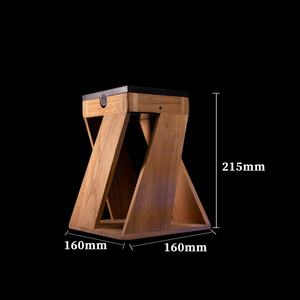 Lámpara <span class=keywords><strong>Solar</strong></span> LED para Exterior de Jardín y Patio, con Marco de Madera, Duradera y Resistente a la Intemperie, Iluminación Decorativa para Caminos - Product Image 3