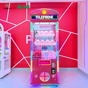 Machine de jeu d'arcade JIJISHENG en plastique et métal, type grue cabine téléphonique britannique rouge, avec support anglais pour peluches - Product Image 1