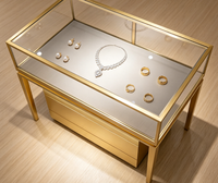 Vitrine à bijoux haut de gamme en bois et acier inoxydable avec éclairage LED, fabrication directe d'usine GZowin, finition personnalisable, design durable