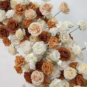 ขายส่งของตกแต่งงานแต่งงานกลางแจ้งแบบใหม่ ผ้าไหมสีน้ำตาลขาว ซุ้มดอกไม้ประดิษฐ์ ทนทาน เป็นมิตรกับสิ่งแวดล้อม ขนาด 6-7 ฟุต สำหรับงานแต่งงาน - Product Image 5