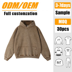 Sudadera Retro Unisex Extra Grande de Alta Calidad, 350GSM, Lavada al Ácido, Personalizada, de Algodón y Felpa, con Capucha para Otoño - Product Image 1