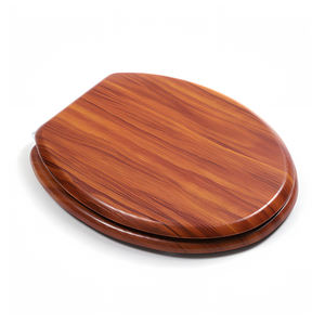 ידידותי לסביבה 19 ''גלוס גבוה יצוק מושב אסלה עץ עם חום כהה גימור טואלט עץ עם צירים מתכת - Product Image 3