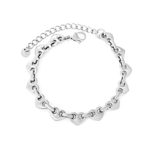 Pulsera de cadena de acero inoxidable con forma de corazón para mujer, regalo de joyería de lujo ligero - Product Image 5