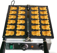 Gaufrier électrique 12 empreintes en acier inoxydable détachable en forme d'ours pour usage domestique et extérieur